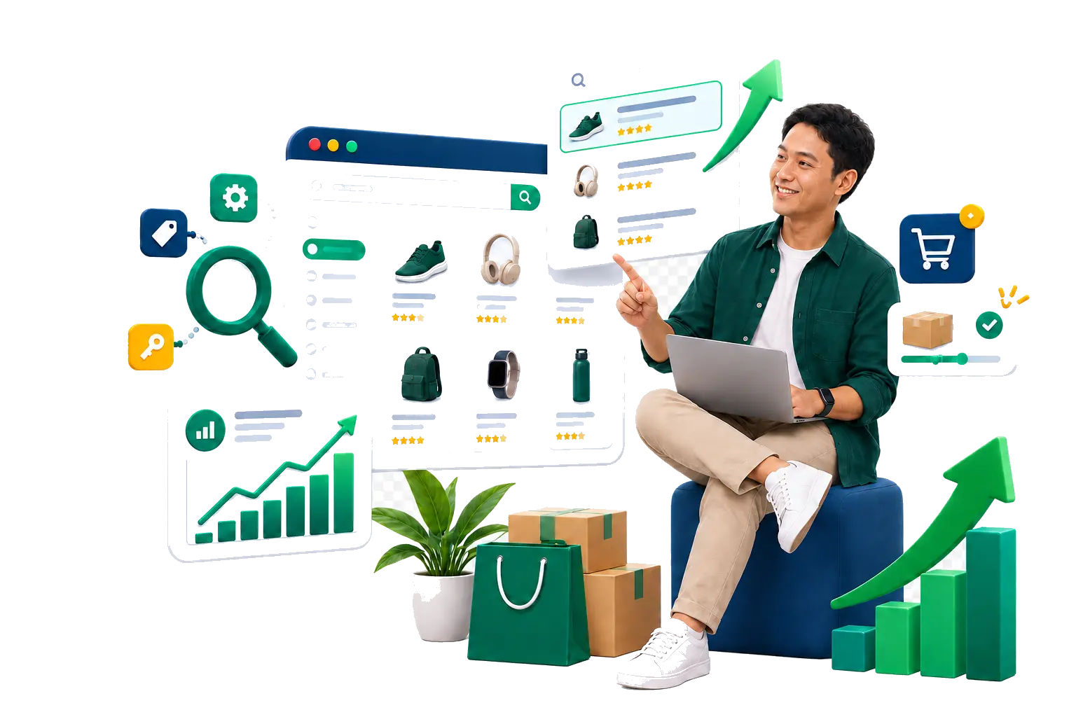 Ilustrasi jasa SEO toko online profesional dan terpercaya Indonesia